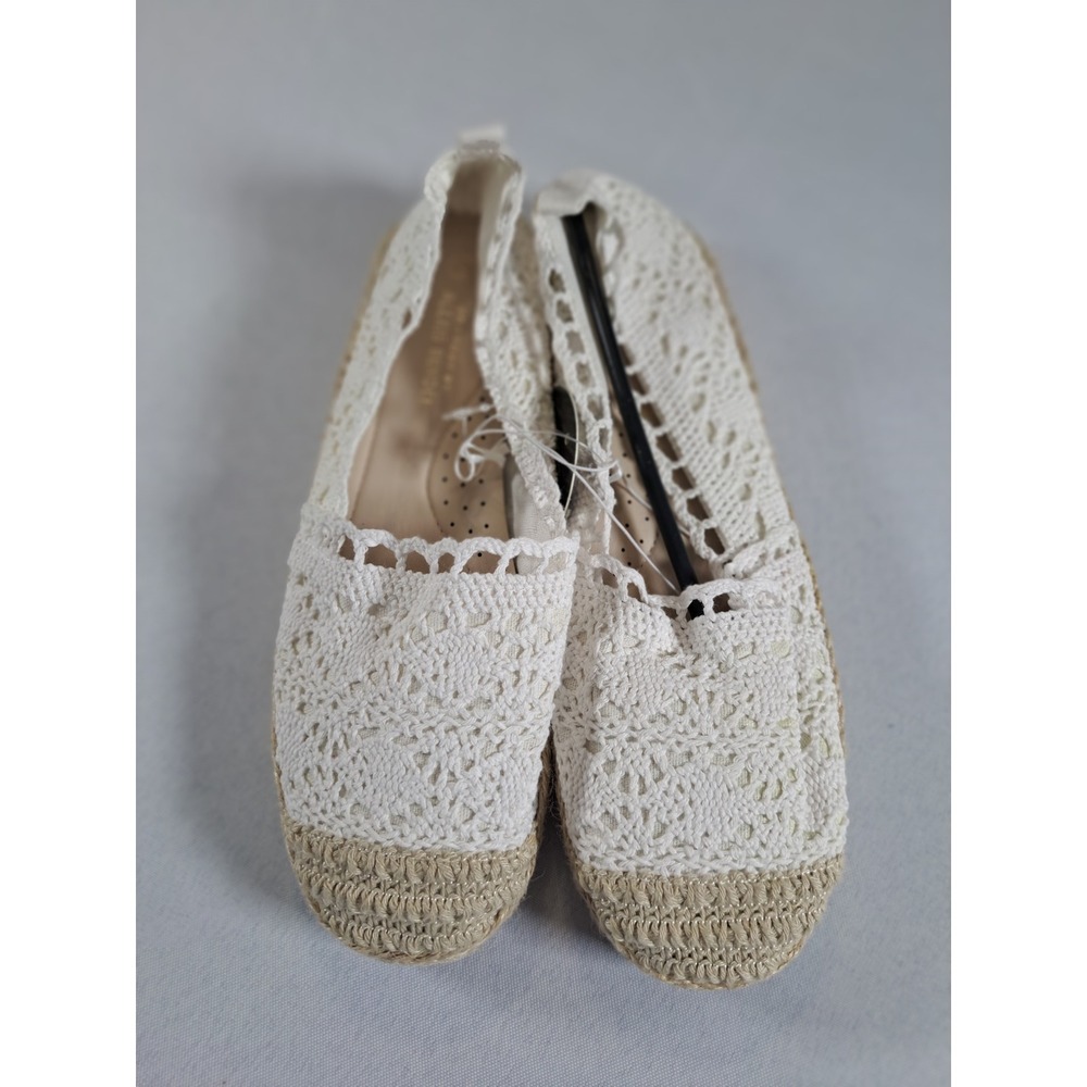 Alexis Bendel Comfort Crochet Espadrille Flats Cream White Lace Slip On Size 6 - Picture 5 of 6